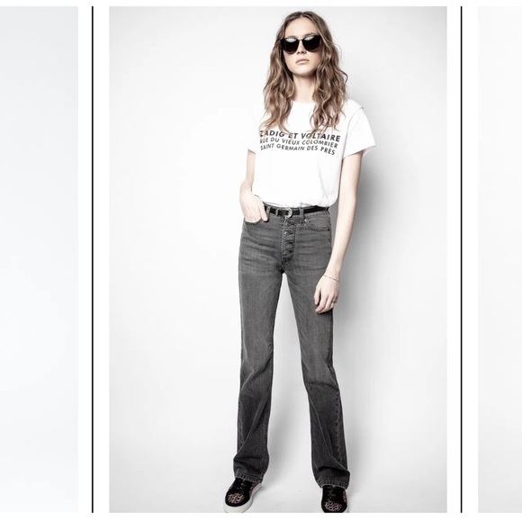 Zadig & Voltaire Gray  Exile Eco Stretch Jeans, 27 - Picture 1 of 14